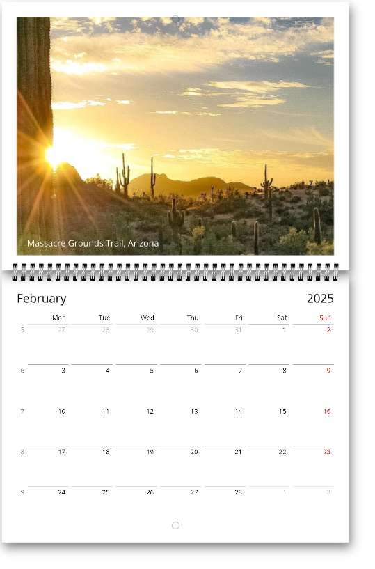 2025 Arizona Wall calendars (US & CA)