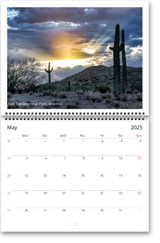 2025 Arizona Wall calendars (US & CA)